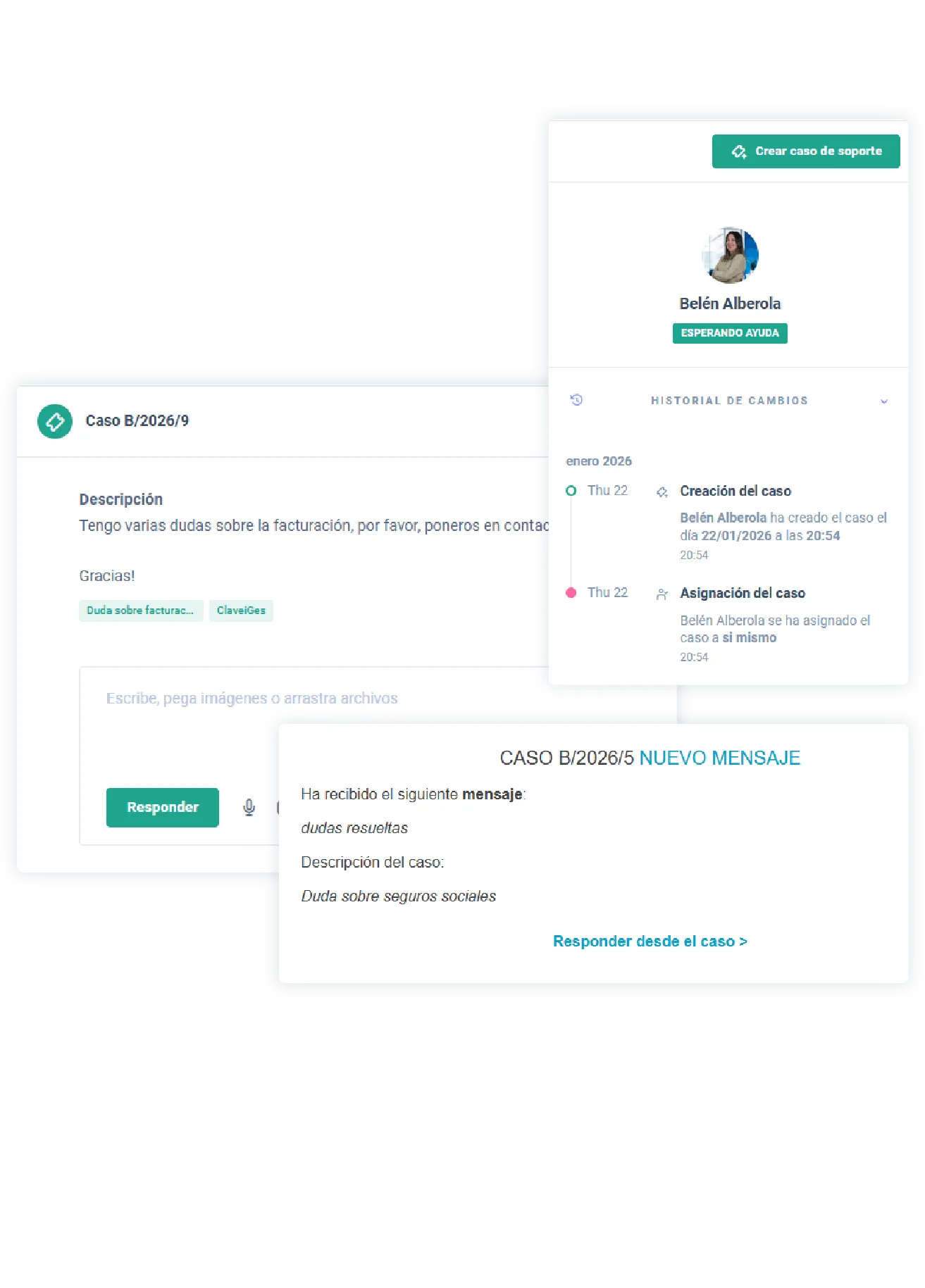 Gestión de casos de soporte y comunicación con el cliente en PranaDesk